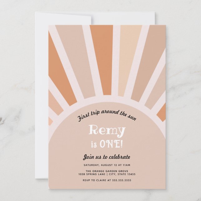 Invitación Primer viaje alrededor del primer cumpleaños del s (Anverso)