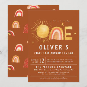 Invitación Primer Viaje Alrededor Del Sol   1 Fiesta de cumpl