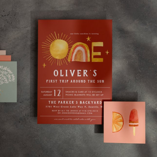 Invitación Primer Viaje Alrededor Del Sol | 1 Fiesta de cumpl (Subido por el creador)