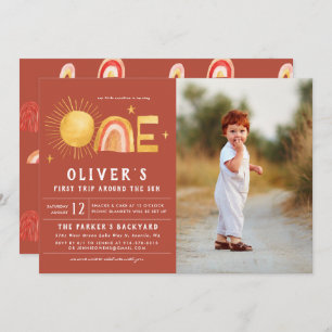 Invitación Primer Viaje Alrededor Del Sol   1 Fiesta de cumpl