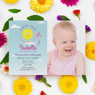 Invitación Primer viaje alrededor del Sol 1er cumpleaños