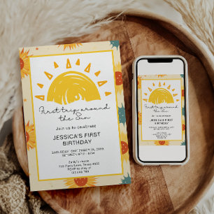 Invitación Primer viaje alrededor del Sol 1er cumpleaños