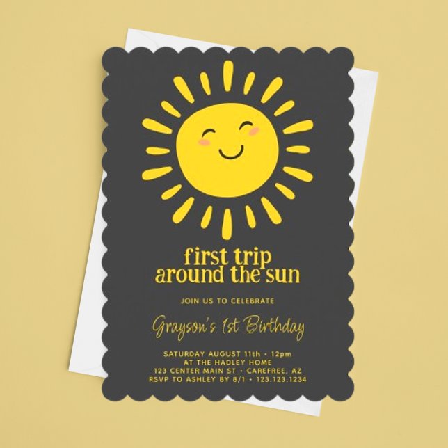 Invitación Primer viaje alrededor del Sol 1er Cumpleaños (Subido por el creador)