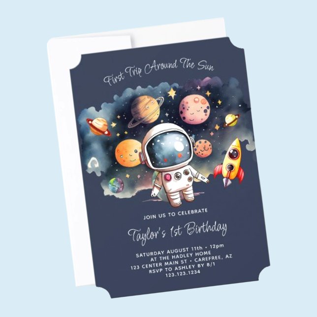 Invitación Primer Viaje Alrededor Del Sol 1er Cumpleaños (Subido por el creador)