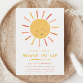 Invitación Primer viaje alrededor del Sol 1er cumpleaños