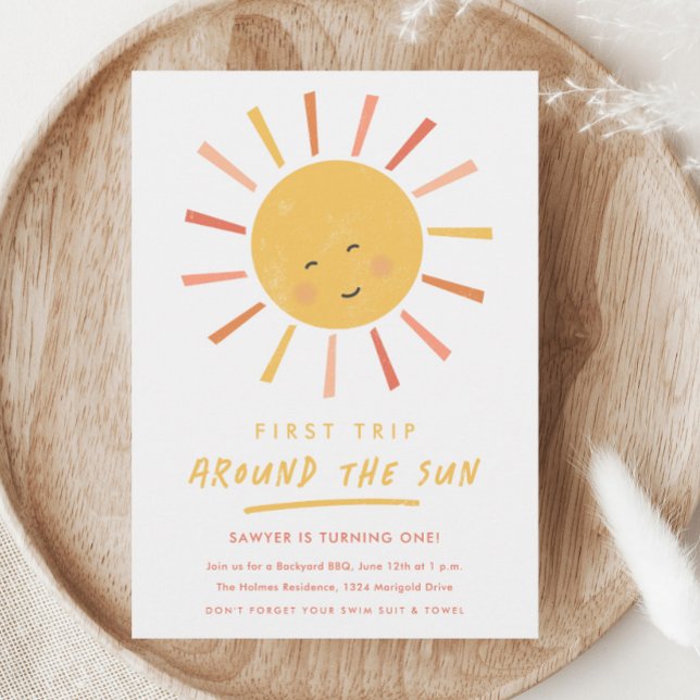 Invitación Primer viaje alrededor del Sol 1er cumpleaños (Subido por el creador)
