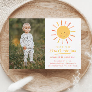 Invitación Primer viaje alrededor del Sol 1er Cumpleaños