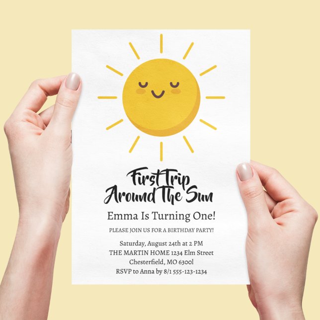 Invitación Primer viaje alrededor del Sol 1er cumpleaños (Subido por el creador)