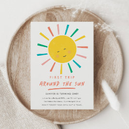 Invitación Primer viaje alrededor del Sol 1er Cumpleaños