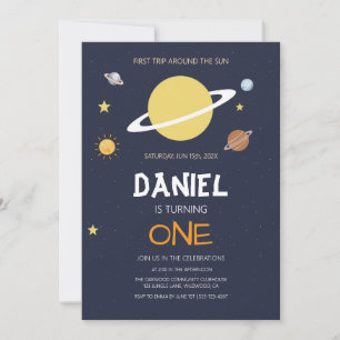 Invitación Primer Viaje Alrededor Del Sol 1er Cumpleaños Espa