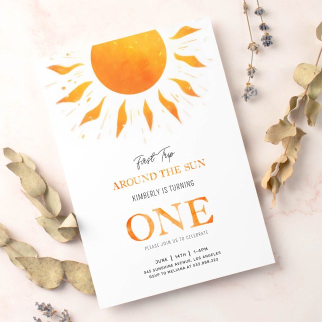 Invitación Primer viaje alrededor del Sol Boho Primer Cumplea (Subido por el creador)