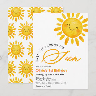 Invitación Primer viaje alrededor del Sol Cumpleaños 1