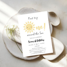 Invitación Primer viaje alrededor del sol cumpleaños 1 lindo