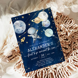 Invitación Primer viaje alrededor del Sol cumpleaños 1 Outer 