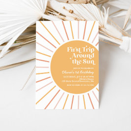 Invitación Primer viaje alrededor del sol cumpleaños Boho Sun