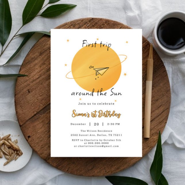 Invitación Primer viaje alrededor del sol Cumpleaños de avión (Subido por el creador)