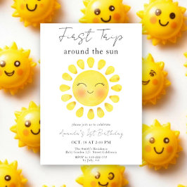 Invitación Primer viaje alrededor del sol cumpleaños de niños