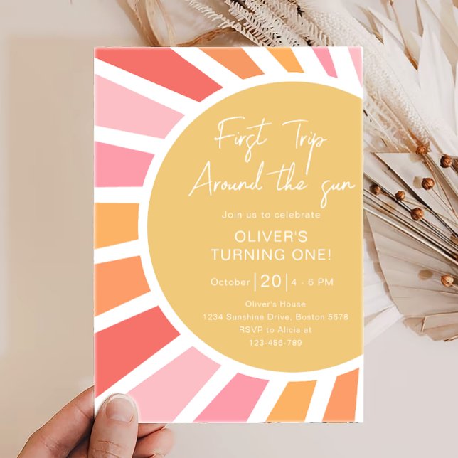 Invitación Primer Viaje Alrededor Del Sol - Cumpleaños Del So (Subido por el creador)