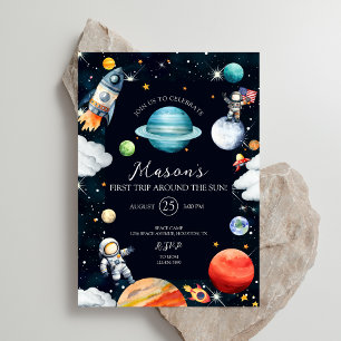 Invitación Primer Viaje Alrededor Del Sol Cumpleaños en el Es