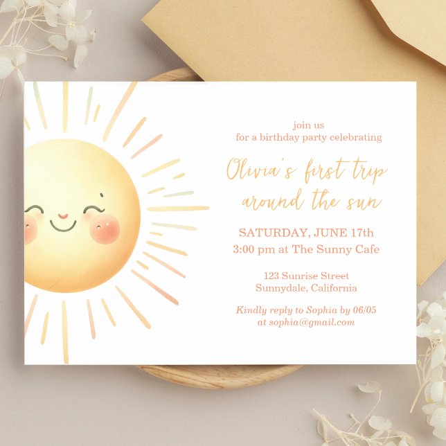 Invitación Primer viaje alrededor del sol Fiesta de cumpleaño (Subido por el creador)