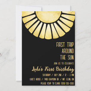 Invitación Primer viaje alrededor del sol, primer cumpleaños
