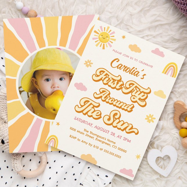 Invitación Primer viaje alrededor del Sol Primer Fiesta Chica (Subido por el creador)