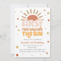 Primer viaje alrededor del sol Retro Boho Cumpleañ