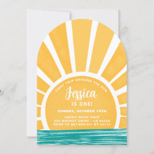 Invitación Primer viaje alrededor del sol - Sunshine primer c