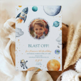Invitación Primer viaje Astronauta foto cumpleaños