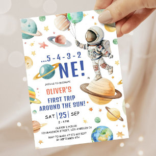 Invitación Primer viaje de Astronauta por el sol en el primer