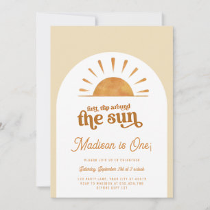 Invitación Primer Viaje De Boho Alrededor Del Fiesta Del Prim