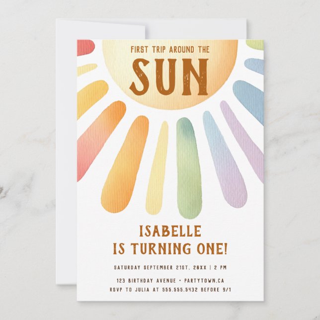 Invitación Primer Viaje De Boho Alrededor Del Fiesta Del Prim (Anverso)