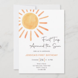 Invitación Primer Viaje De Boho Alrededor Del Sol Primer Cump