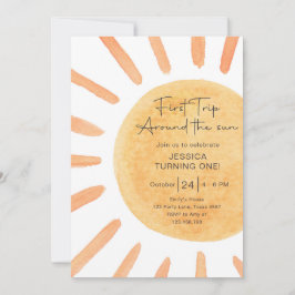 Invitación Primer Viaje De Boho Alrededor Del Sol Primer Cump