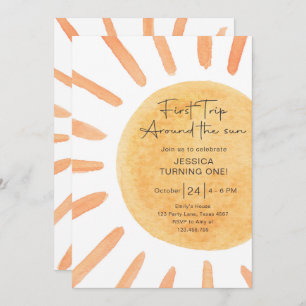 Invitación Primer Viaje De Boho Alrededor Del Sol Primer Cump
