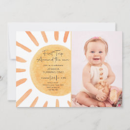 Invitación Primer Viaje De Boho Alrededor Del Sol Primer Cump