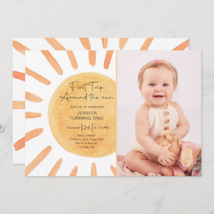 Invitación Primer Viaje De Boho Alrededor Del Sol Primer Cump