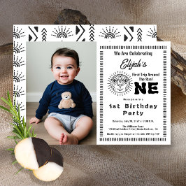 Invitación Primer viaje de Boho por el Fiesta del primer cump