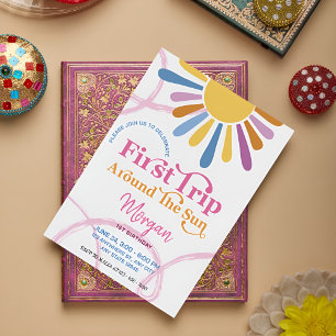 Invitación Primer viaje de Cute Girly por la fiesta del cumpl