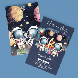 Invitación Primer viaje de gemelos por el domingo 1° cumpleañ