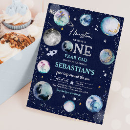 Invitación Primer Viaje De La Fiesta Del Cumpleaños Espacial 
