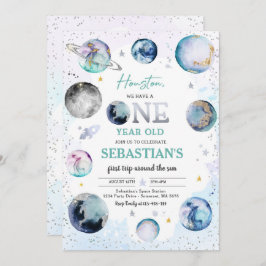 Invitación Primer Viaje De La Fiesta Del Cumpleaños Espacial 
