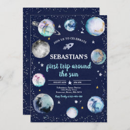 Invitación Primer Viaje De La Fiesta Del Cumpleaños Espacial 