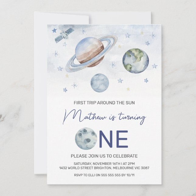 Invitación Primer viaje de planetas alrededor del domingo 1°  (Anverso)