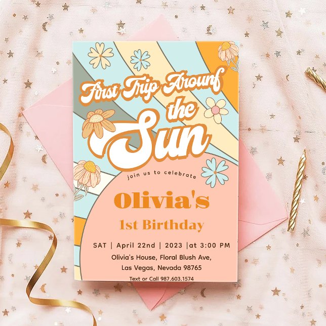 Invitación Primer viaje de sol alrededor del cumpleaños del s (Subido por el creador)