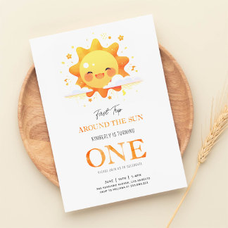 Invitación Primer viaje de sol lindo por el primer cumpleaños
