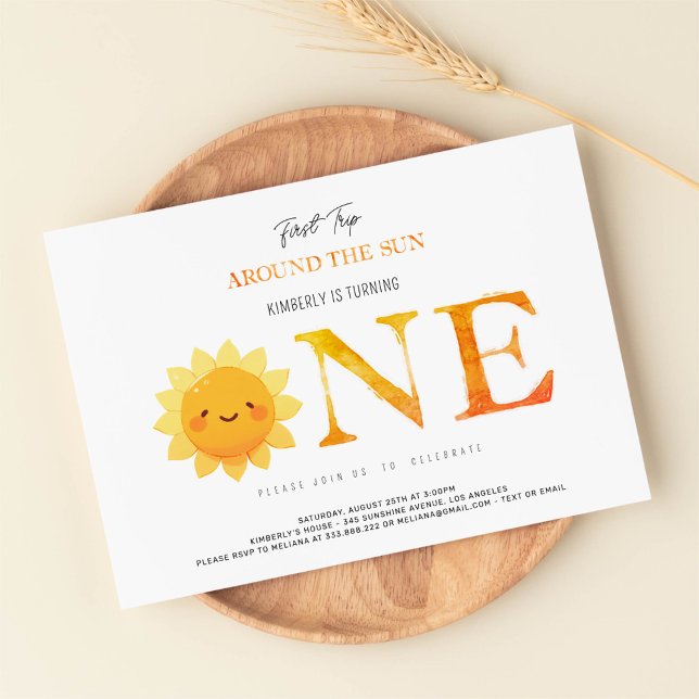 Invitación Primer viaje de sol lindo por el primer cumpleaños (Subido por el creador)