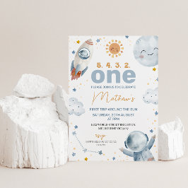 Invitación Primer viaje de Sun Space por el primer cumpleaños