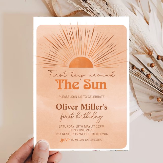 Invitación Primer Viaje Del Boho Alrededor Del Primer Cumplea (Subido por el creador)