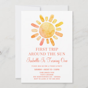 Invitación Primer Viaje Del Boho Alrededor Del Sol Primer Cum